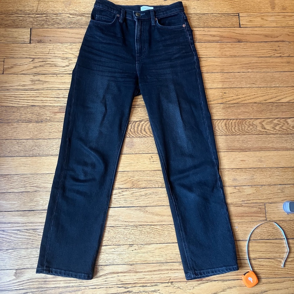 OAK + FORT black/grey straight leg jeans